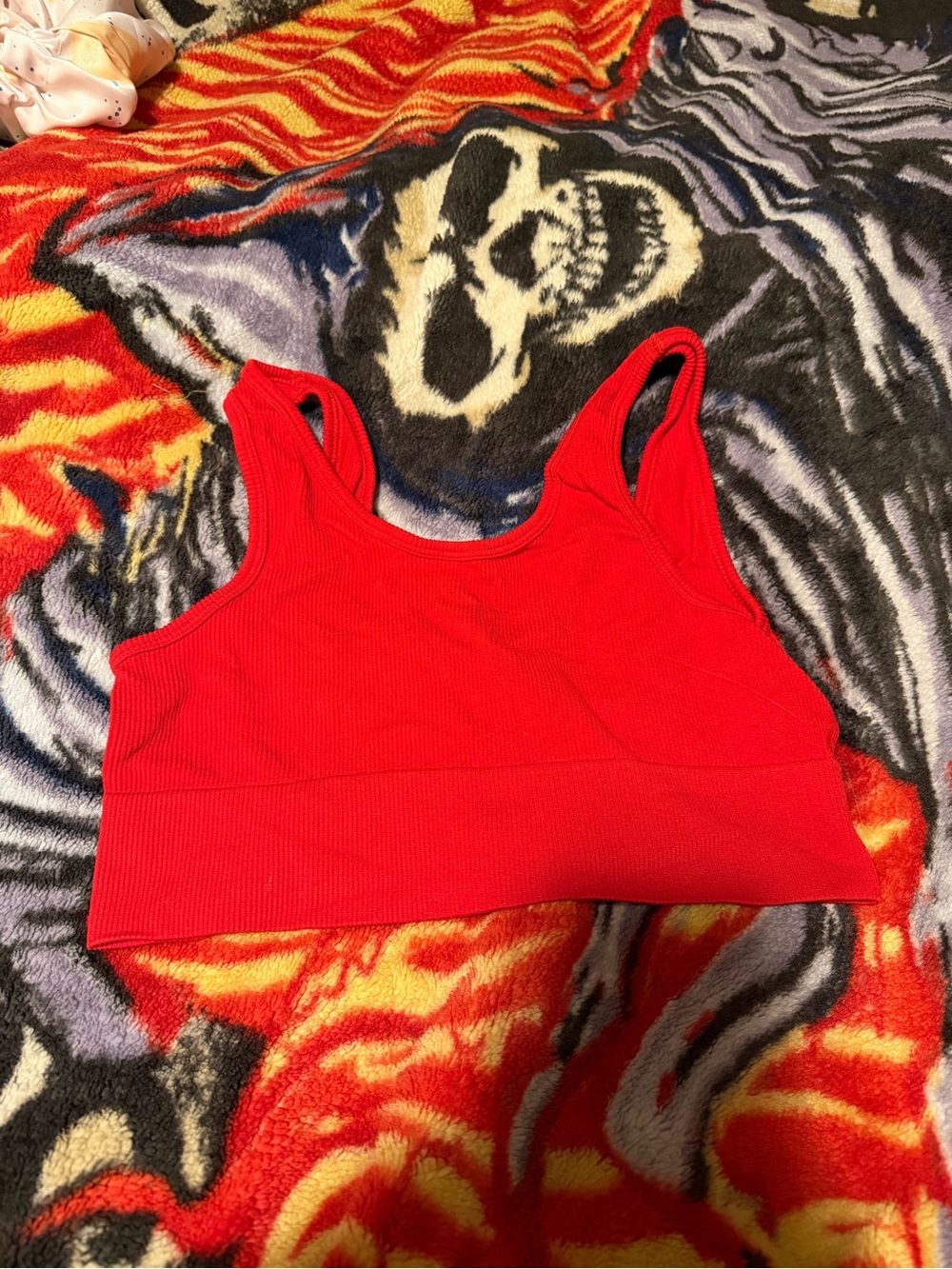 Streetwear Society Red Ribbed Crop Tank Top
